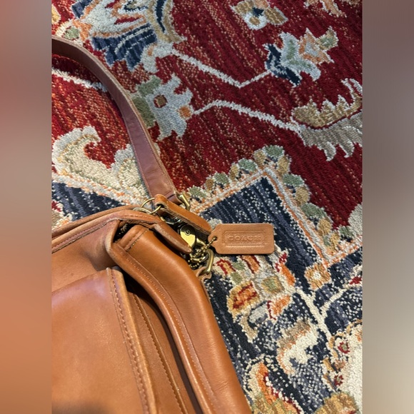 Vintage Coach Harrison Brown Leather Briefcase Messenger Carmel Cowhide 5283 - Picture 4 of 12